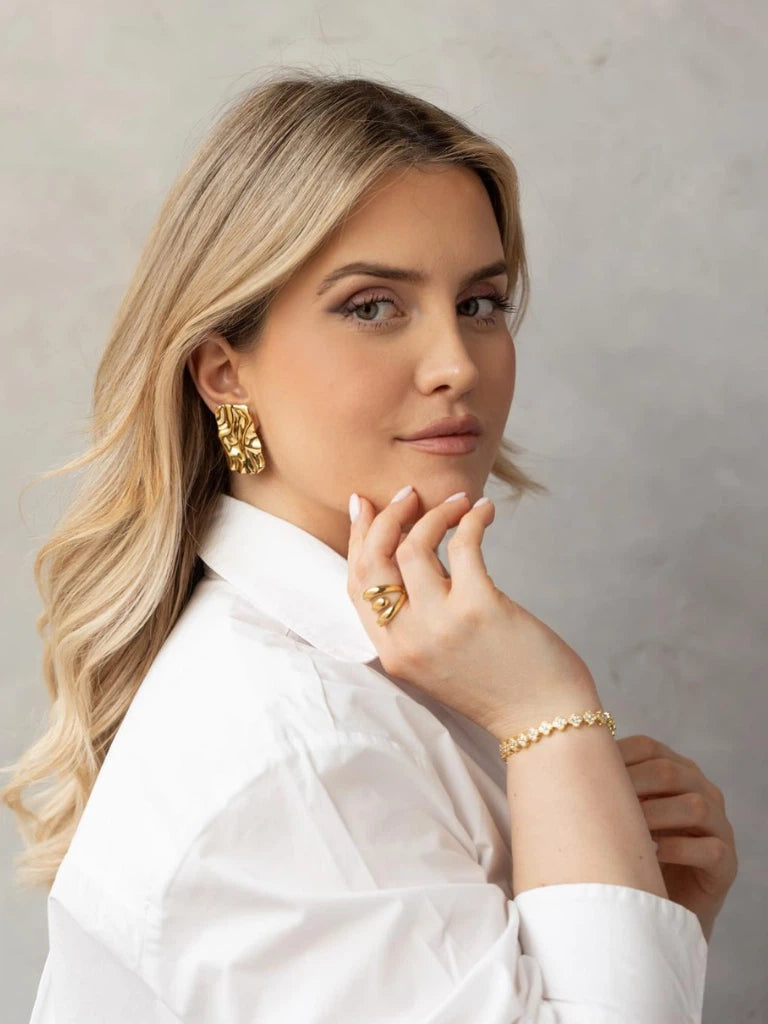 Rectangle Wave Earrings