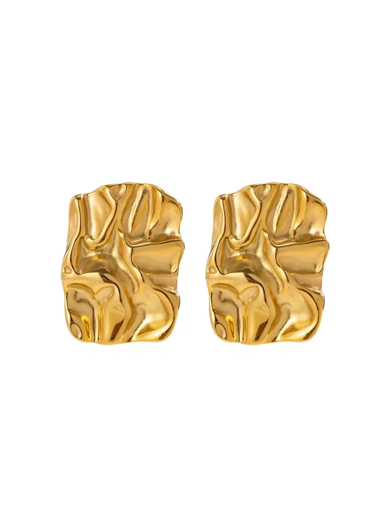 Rectangle Wave Earrings