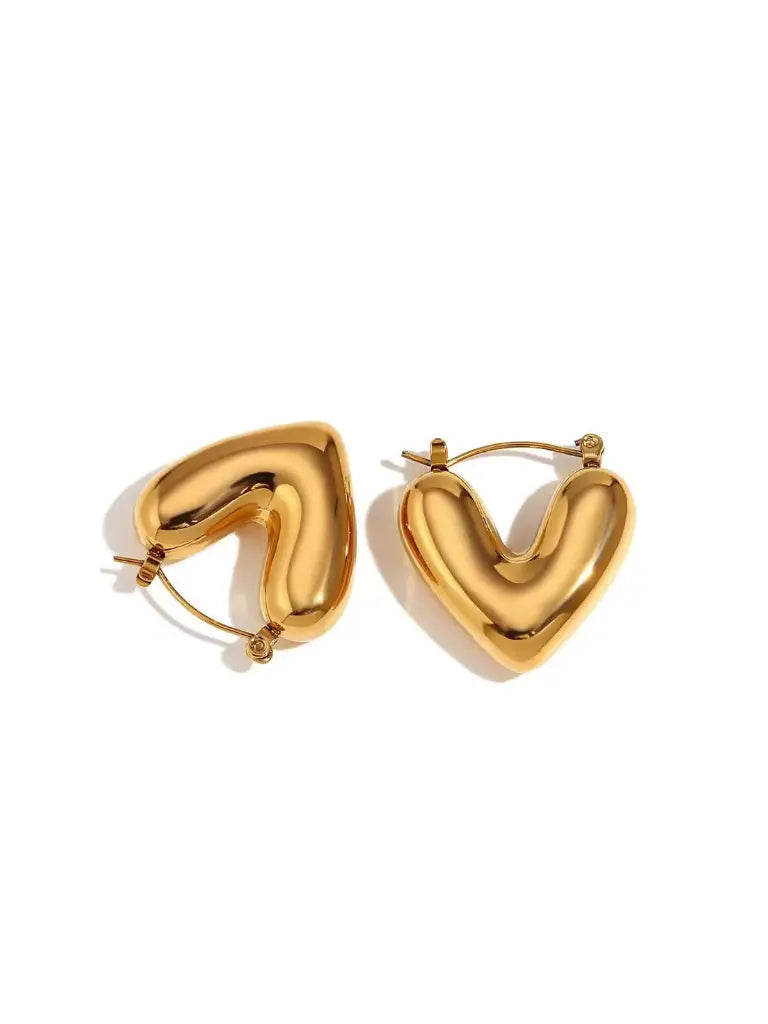 V Heart Earrings