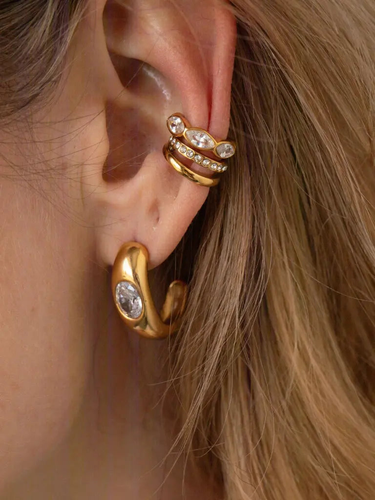 Luna Stone Hoops